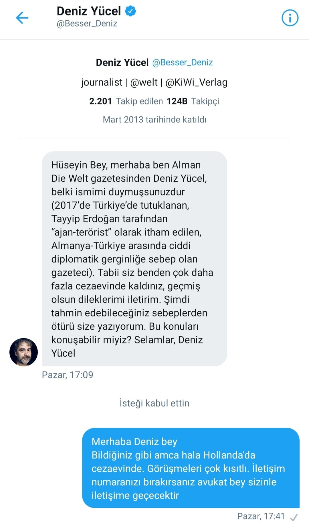 DENİZ YÜCEL EFENDİYE HÜSEYİN AMCANIN YANITI