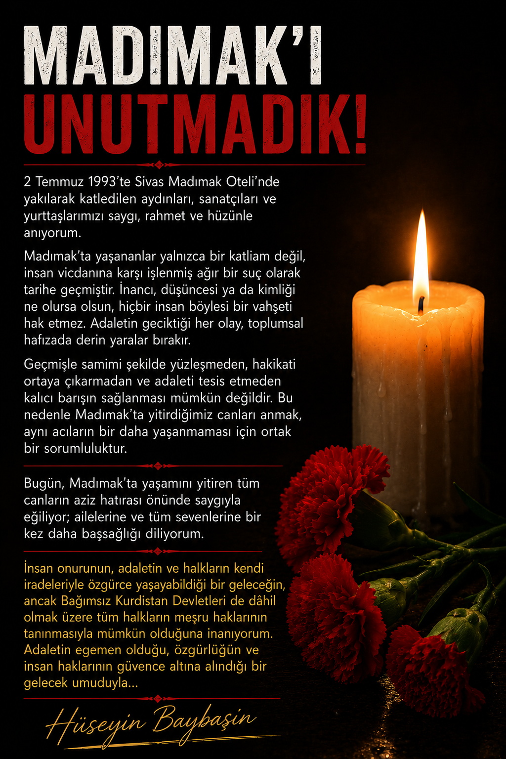 Madımak’ı Unutmadık