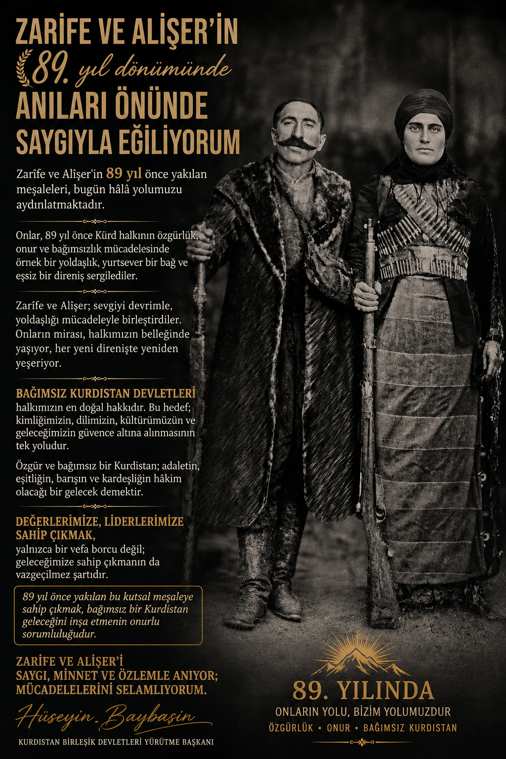 Zarîfe ve Alîşer’in Aziz Hatırası Önünde Saygıyla Eğiliyorum